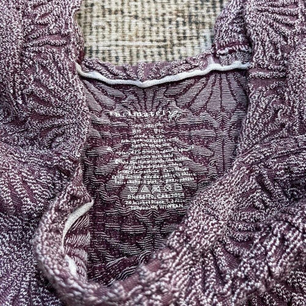 Intimately Free People Textured Knit Tank Top Mauve Purple Squareneck Womens P/S - Picture 2 of 5